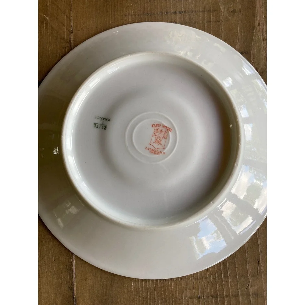 Elite Works Limoges France Teacup and Saucer Set Gold Floral Filigree Porcelain